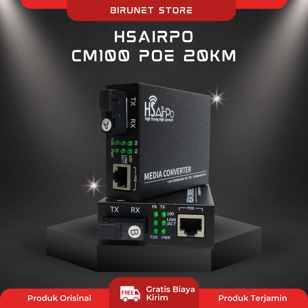 HSAirPo CM100 Fiber Optic Media Converter Tokopedia